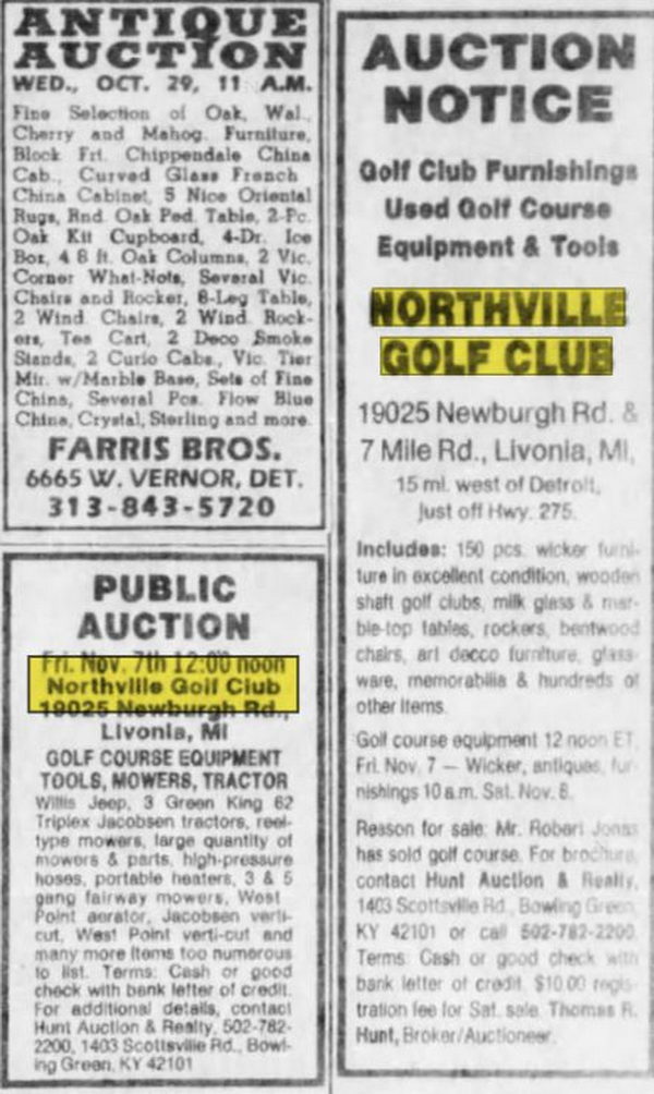 Northville Golf Club - Oct 26 1986 Article